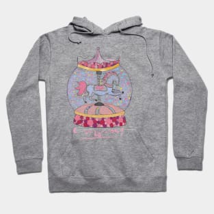 Carousel in pink color with horse Hoodie